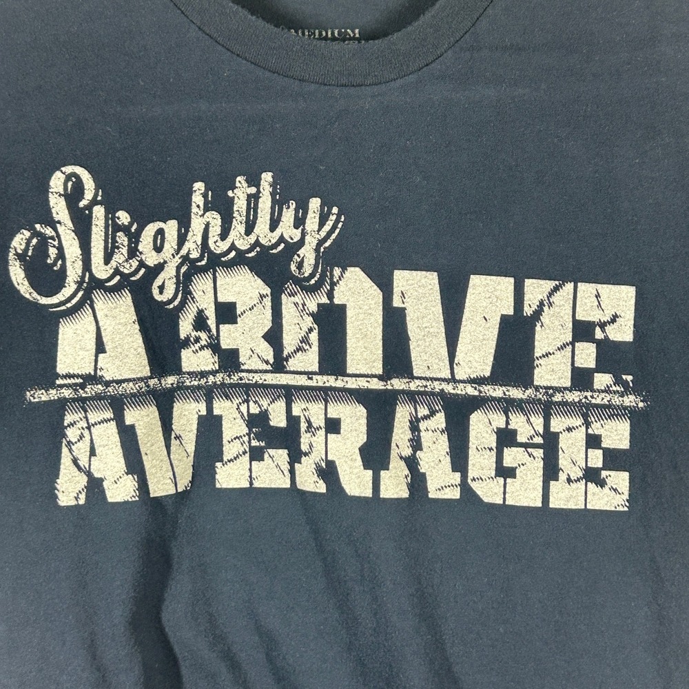 Grunt Style Mens Slightly Above Average Graphic T-Shirt Navy Blue Medium